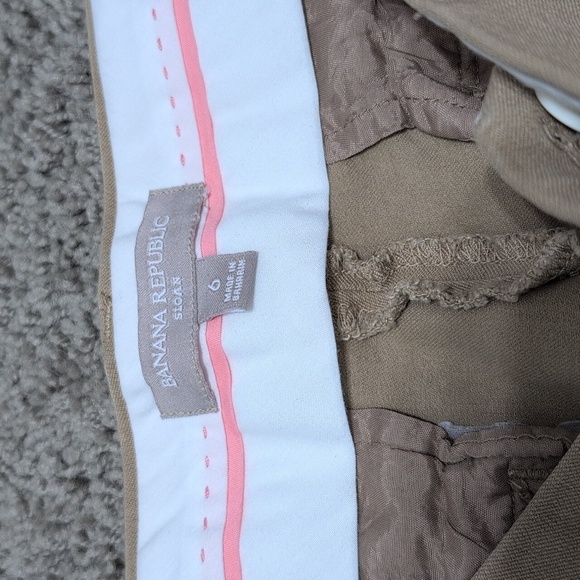 Banana Republic Sloan Dark Beige Skinny Fit Work Pants With Stretch Size 6 - Picture 3 of 9